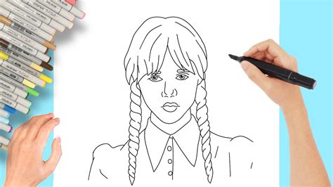 dessins de mercredi|Comment Dessiner Mercredi Addams Facile